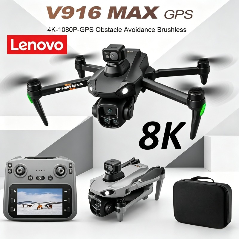 Drone Photogrammetry - Lenovo V916MAX Professionelle 8K-Drohne mit HD-Doppelkamera,
