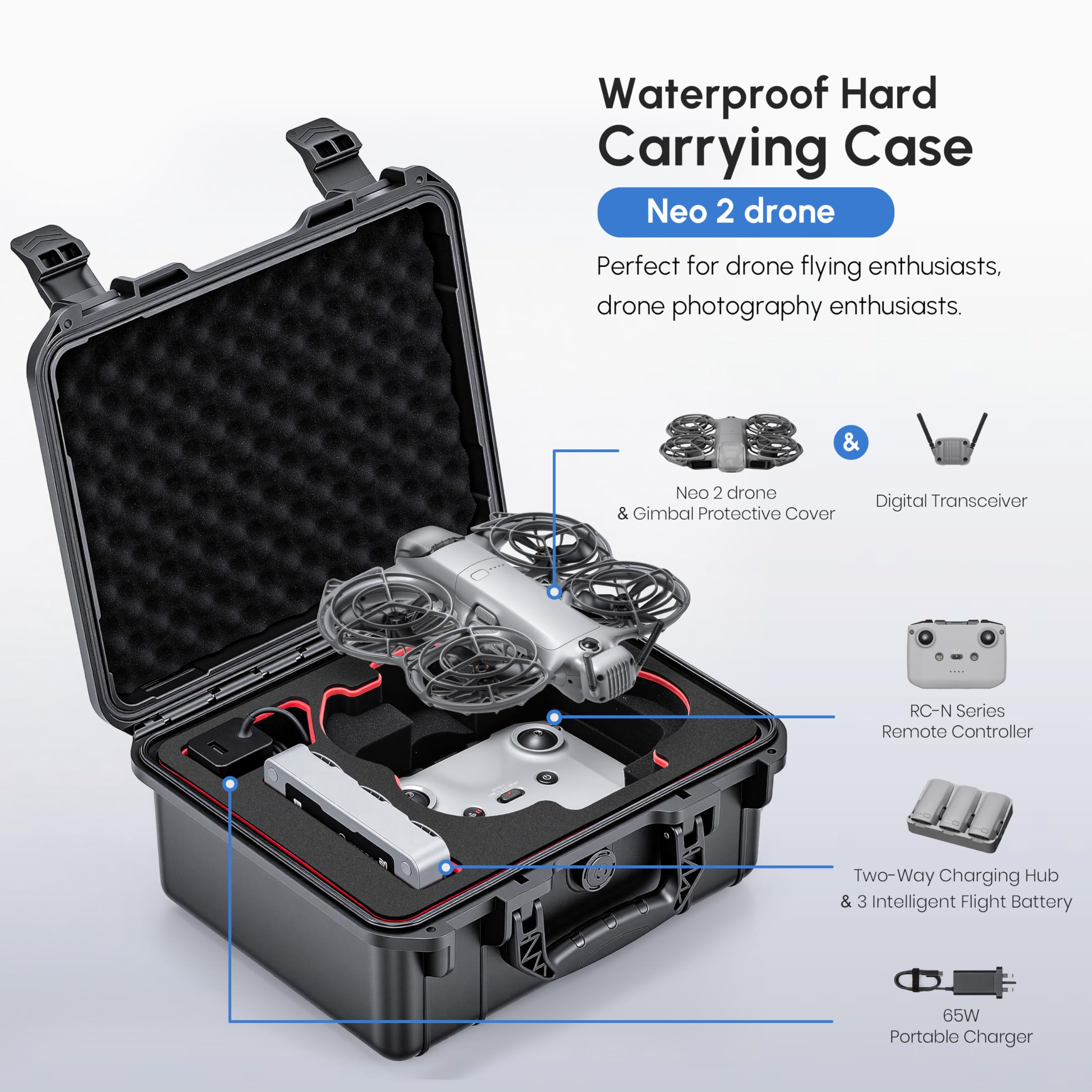 Drone Lidar - NEO 2 Hülle, Wasserdichter Hartschalenkoffer für